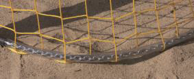 Goal net for beach football goal with weighted chain