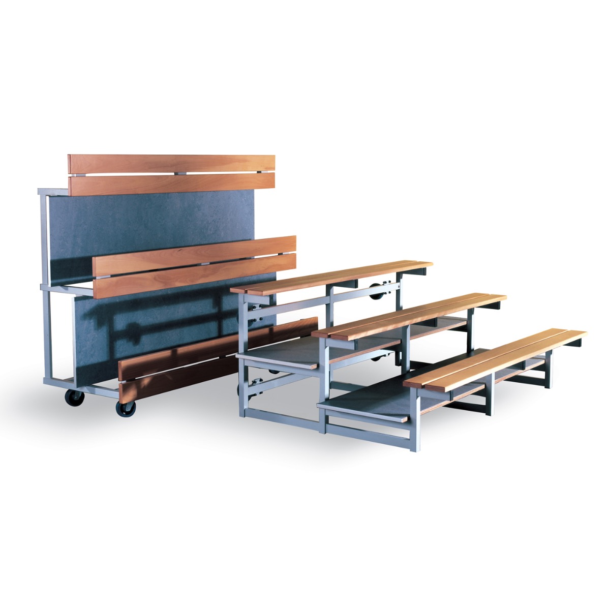 Mobile stands for sports halls W&H Sports EN