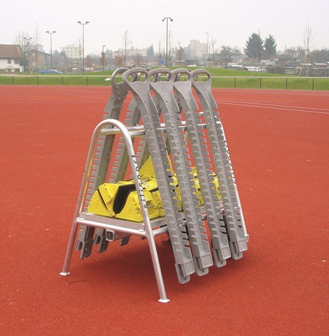 Storage racks for throwing materials