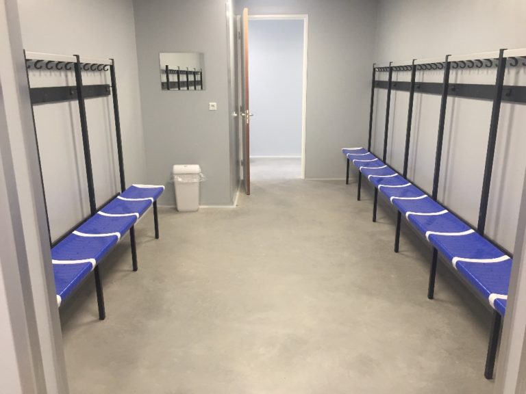 Dressing room bench with WHG3 seat W&H Sports EN