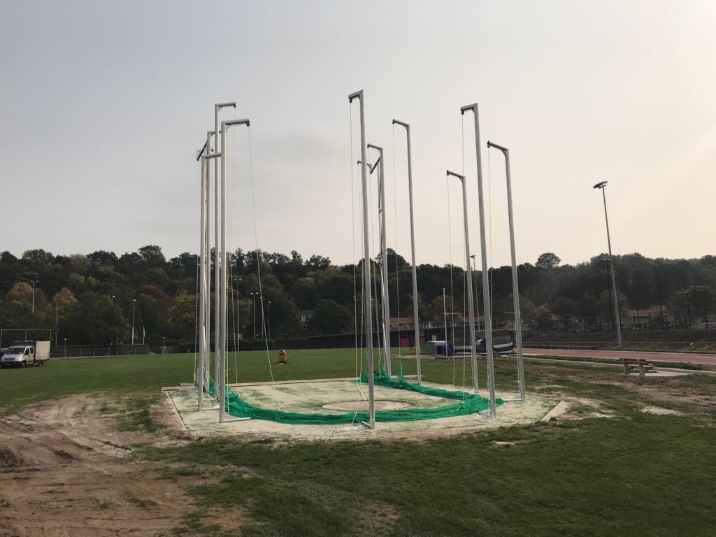 Discus and hammer throwing safety cage (710 meters) W&H Sports EN