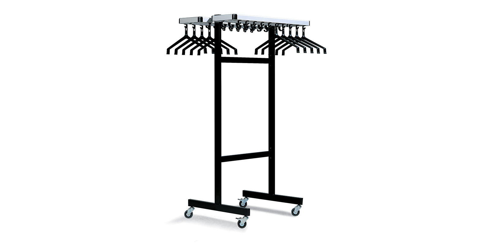 Double-sided mobile coat rack with hat rack and coat hangers - WHKH07
