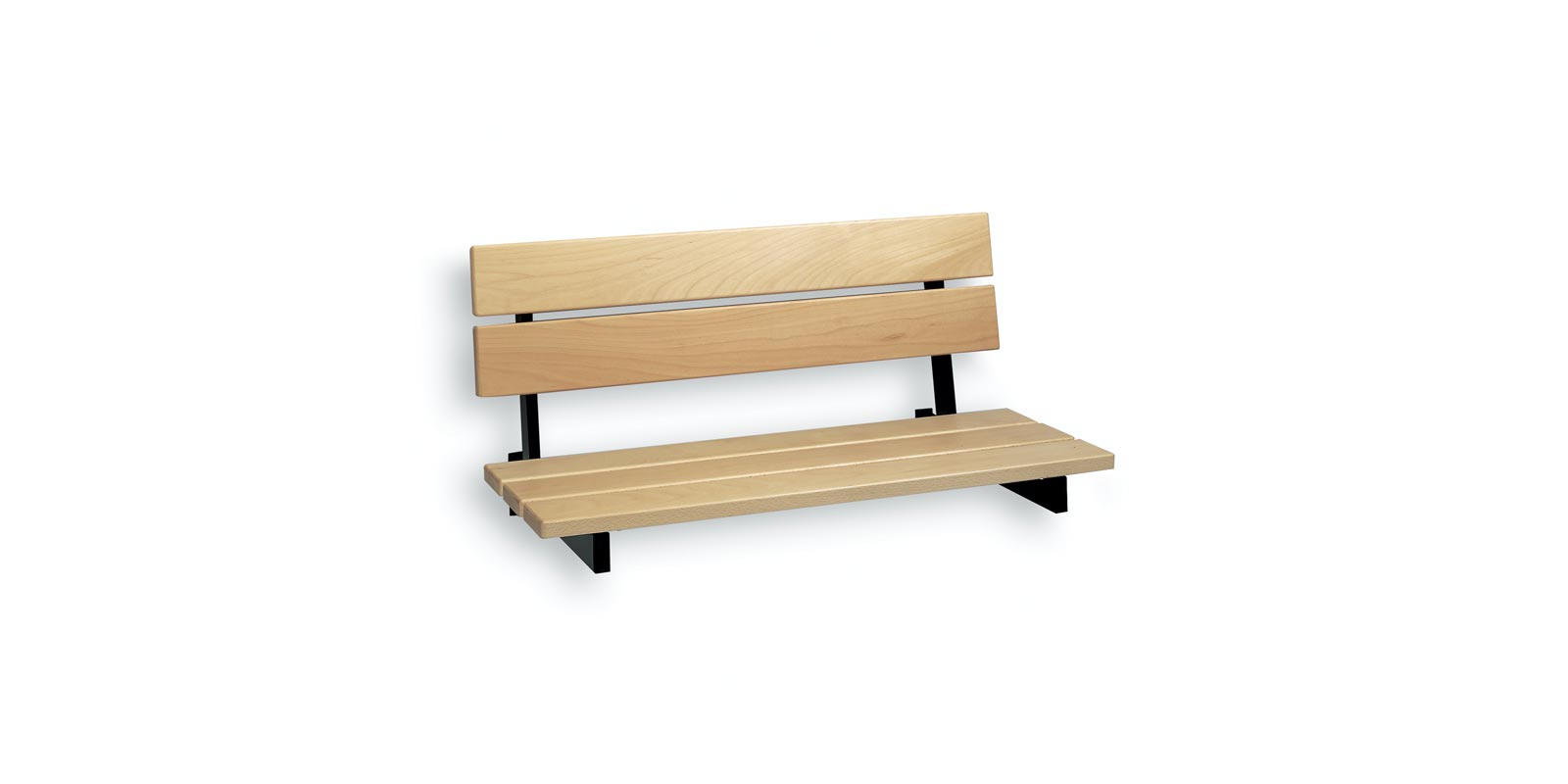 Wall bench with three bench slats and back rest - WHBA02