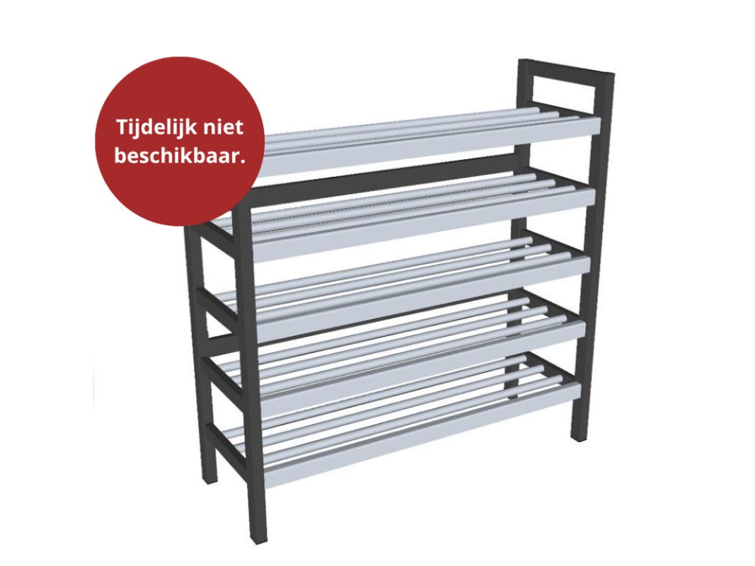 Schoenenrek met vijf planken