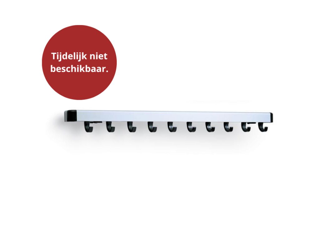 Wandgarderobe met één rij kledinghaken